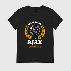 Женская футболка Лого Ajax и надпись legendary football club