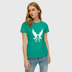 Футболка хлопковая женская Hollywood Undead - две птице, цвет: зеленый — фото 2