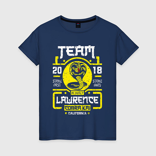 Женская футболка Cobra Kai team Lawrence / Тёмно-синий – фото 1
