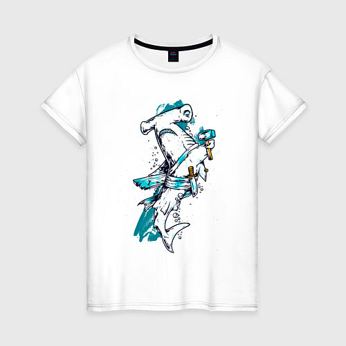 Женская футболка Акула молот пират / Белый – фото 1