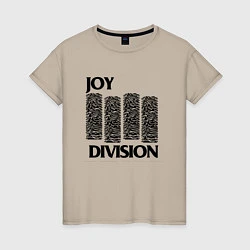 Футболка хлопковая женская Joy Division - rock, цвет: миндальный
