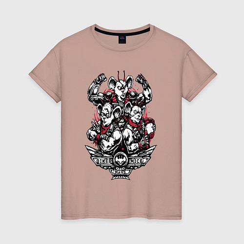 Женская футболка Biker mice - from mars / Пыльно-розовый – фото 1