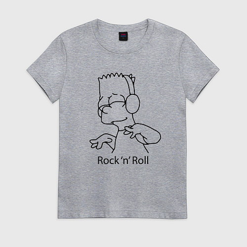 Женская футболка Bart Simpson - Rock n Roll / Меланж – фото 1