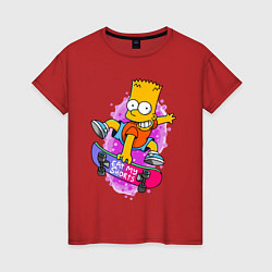 Женская футболка Барт Симпсон на скейтборде - Eat my shorts!