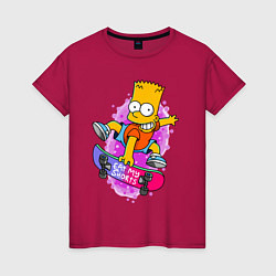 Женская футболка Барт Симпсон на скейтборде - Eat my shorts!