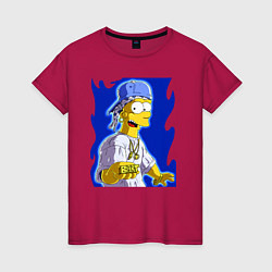 Женская футболка Крутой Барт Симпсон - Dude