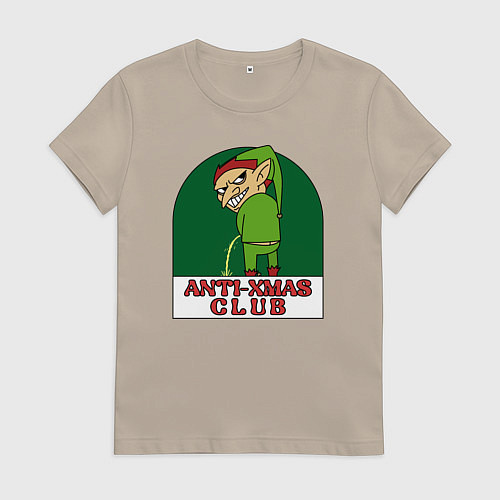 Женская футболка Anti christmas club / Миндальный – фото 1