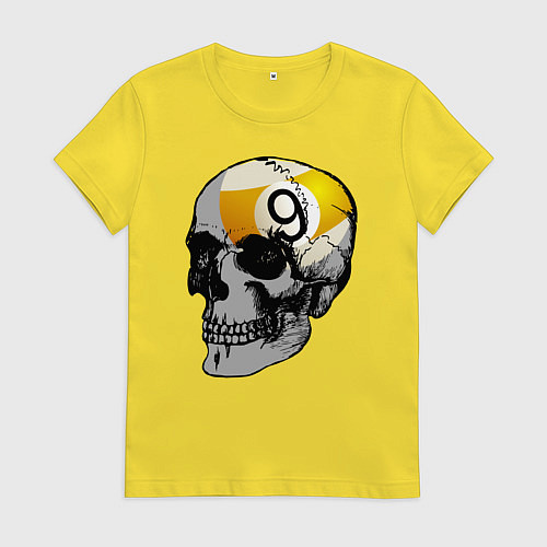 Женская футболка Бильярдный череп / Желтый – фото 1