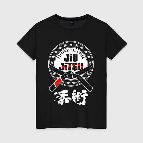 Женская футболка Brazilian splashes Jiu jitsu logo / Черный – фото 1