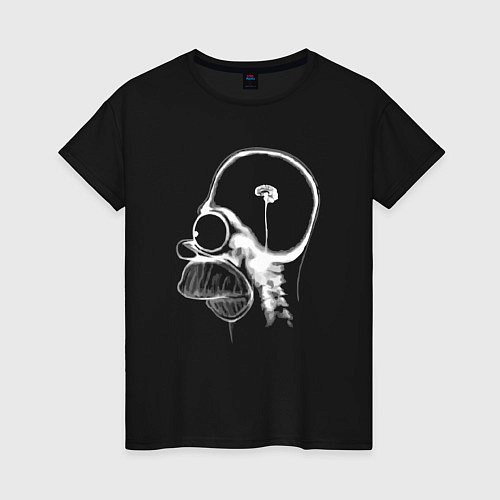 Женская футболка Томография мозга Гомера Симпсона / Черный – фото 1