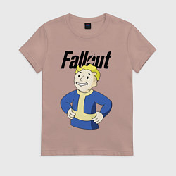 Футболка хлопковая женская Fallout blondie boy, цвет: пыльно-розовый