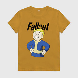 Футболка хлопковая женская Fallout blondie boy, цвет: горчичный