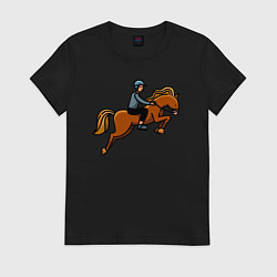 Женская футболка Наездник на лошади