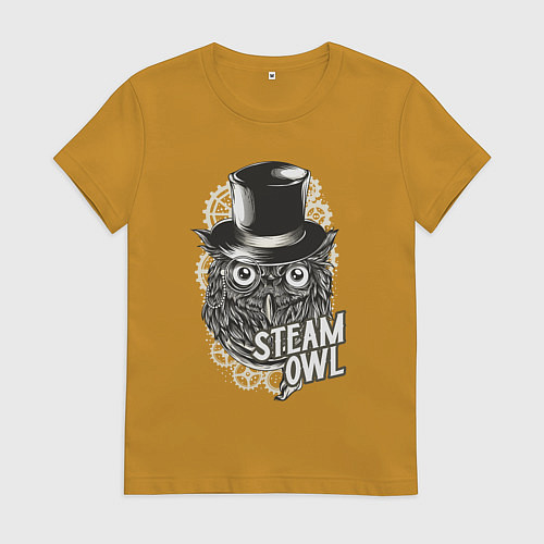 Женская футболка Steam owl / Горчичный – фото 1