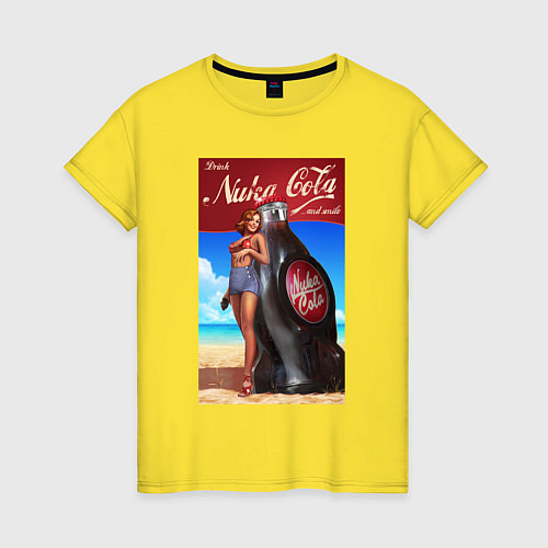 Женская футболка Fallout nuka - cola / Желтый – фото 1