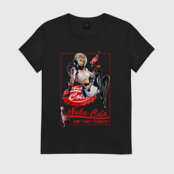 Футболка хлопковая женская Nuka - cola girl, цвет: черный