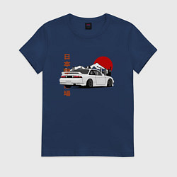Футболка хлопковая женская Nissan Silvia S14 Sr20 Japan Car, цвет: тёмно-синий