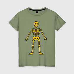 Женская футболка Жёлтый скелетик