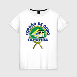 Женская футболка Cordao de ouro Capoeira flag of Brazil