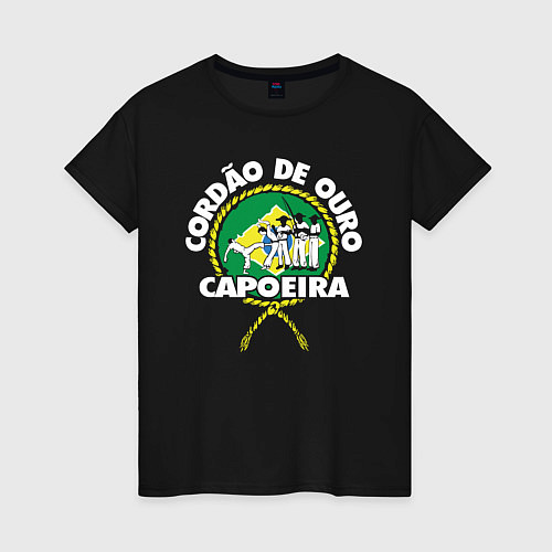 Женская футболка Capoeira - Cordao de ouro flag of Brazil / Черный – фото 1