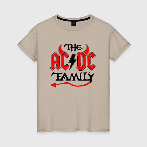 Женская футболка The ac dc family - Rock / Миндальный – фото 1