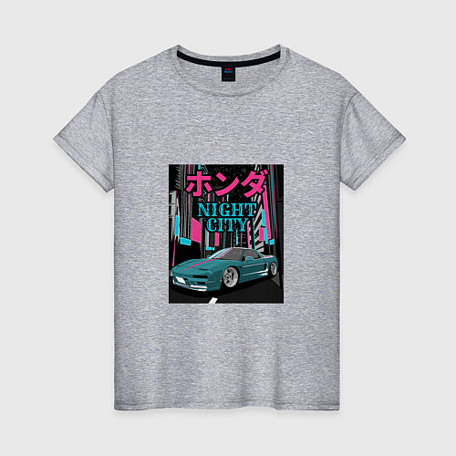 Женская футболка Honda NSX Night City / Меланж – фото 1