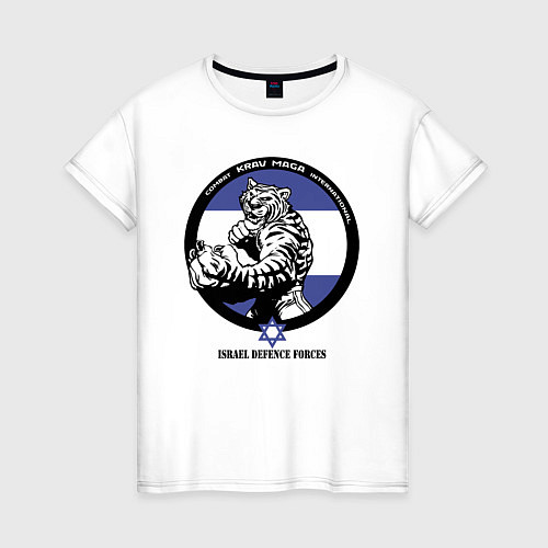 Женская футболка Krav-maga tiger emblem / Белый – фото 1