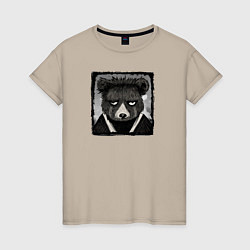 Женская футболка Уставший медведь