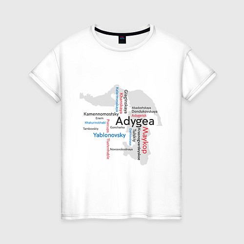 Женская футболка Republic of Adygea / Белый – фото 1