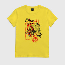 Женская футболка Одинокий волк индеец