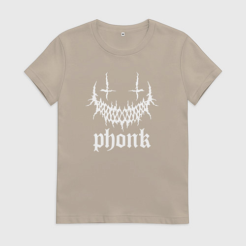 Женская футболка Phonk лого / Миндальный – фото 1