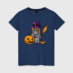 Женская футболка Единорог наряжен на Хэллоуин