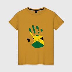 Футболка хлопковая женская Hand Jamaica, цвет: горчичный