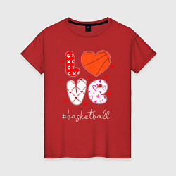 Женская футболка LOVE basketball сердечки