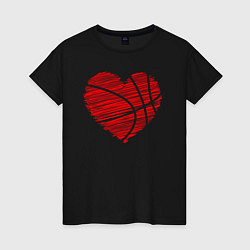 Женская футболка Сердце баскетбольный мяч