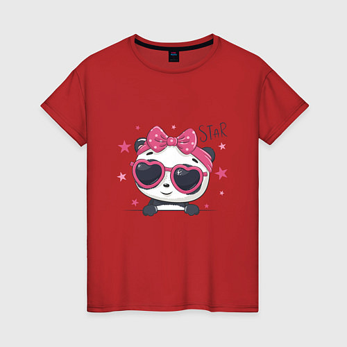 Женская футболка Panda Star / Красный – фото 1