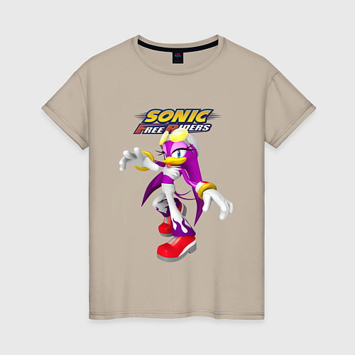 Женская футболка Sonic - ласточка Вейв - Free riders / Миндальный – фото 1