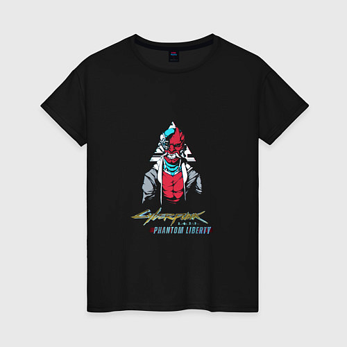 Женская футболка Cyberpunk 2077 - Phantom Liberty / Черный – фото 1