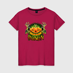 Женская футболка Кислотная тыква Halloween