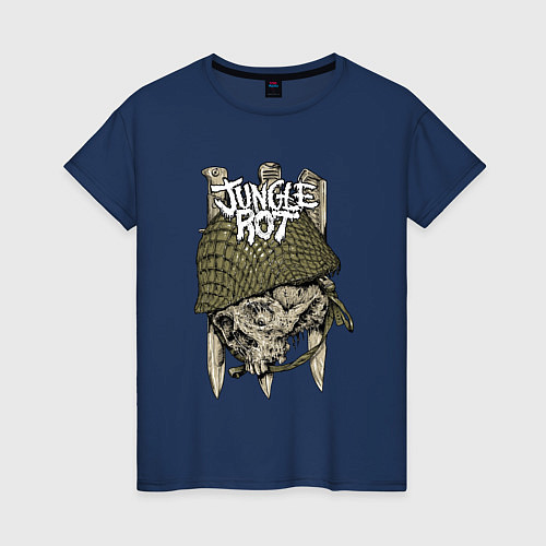 Женская футболка Gungle skull / Тёмно-синий – фото 1