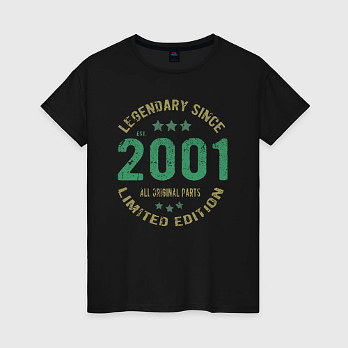 Женская футболка Легенда с 2001 года / Черный – фото 1