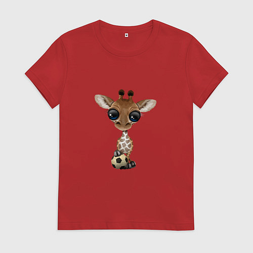 Женская футболка Футбол - Жирафик / Красный – фото 1