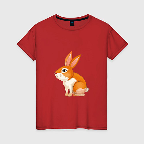 Женская футболка Рыжий кролик / Красный – фото 1