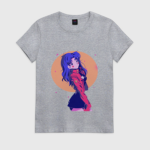 Женская футболка Misato Katsuragi Evangelion / Меланж – фото 1