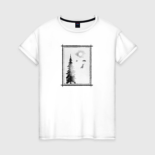 Женская футболка Лисье путешествие / Белый – фото 1