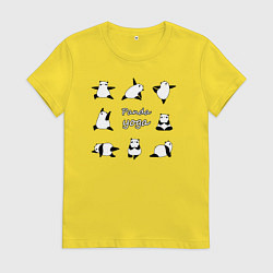 Женская футболка Панда - йога