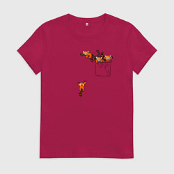 Женская футболка Красные панды в кармане