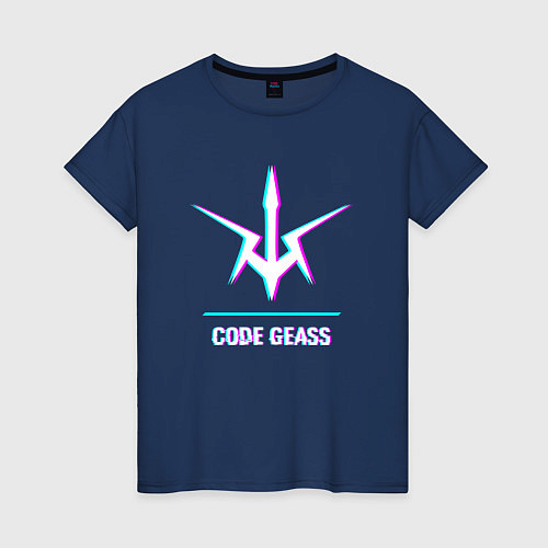 Женская футболка Символ Code Geass в стиле glitch / Тёмно-синий – фото 1