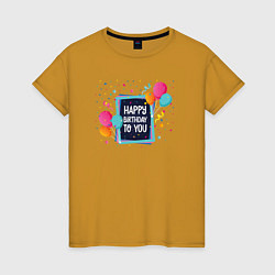 Женская футболка Поздравление с Днем рождения