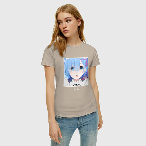 Женская футболка Re: Zero - Милая милая Рем / Миндальный – фото 3